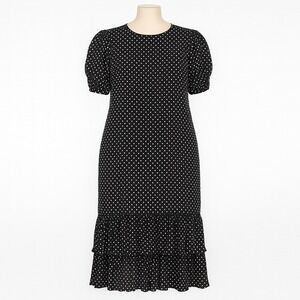 Polka Dot Black Midi Dress